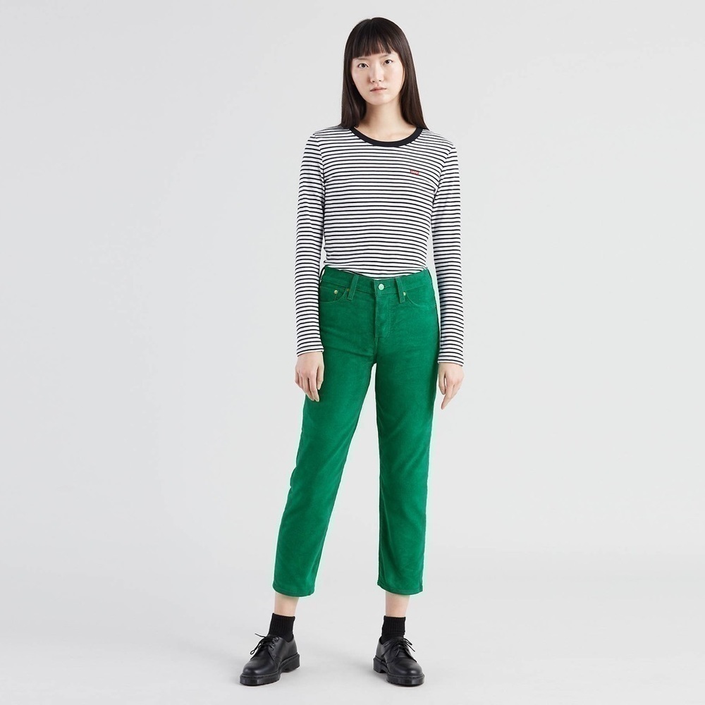 Levi’s Wedgie Straight Fit Green Corduroy Pants - 24